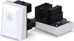 EZDIY-FAB PCIe 5.0 12VHPWR GPU Power Bridge, 12+4 Pin Angle Connector Power Adapter, for RTX40' Series GPUs, Compatible with RTX4090, 4080, 4070ti - White 180° RVS