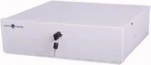 Heavy Duty Steel 18" x 18" x 5" DVR/PC Security Lock box with 16 Gauge steel walls, and Exhaust Fan, Great electonics lock box for stores, gyms, classrooms, and any public place White