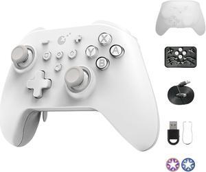 Bluetooth Controller, 4 Back Buttons,Hall Joysticks and Triggers,Maglev/Rotor/HD Vibration,1000Hz Polling Rate for Wins,Compatible with Switch/Android/iOS/macOS/Steam Deck- White