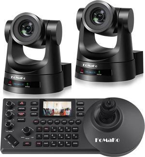 FoMaKo PTZ Camera 30X Bundle HDMI 3G-SDI IP PoE HDMI PTZ Camera for Church Worship(2pcs) PTZ Controller PoE IP PTZ Camera Controller Keyboard