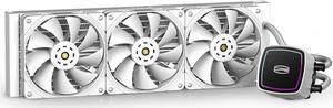 PCCOOLER DE360 CPU Liquid Cooler with ARGB Dual Pump and Powerful Cooling Fans,360MM AIO Water Cooling System Liquid Cooler TDP 310W CPU Cooler for Intel LGA115X/1200/1700/20XX,AMD AM3/AM4/AM5,White