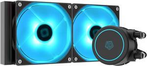 ID-COOLING AURAFLOW X 240 CPU Water Cooler RGB CPU Liquid Cooler 240mm AIO Cooler MB Sync 12V 4PIN Connector 2X120mm RGB Fan, Intel 1700/115X/1200/2066, AMD AM4/AM5