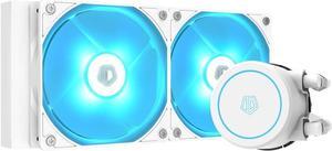 ID-COOLING AURAFLOW X 240 CPU Water Cooler RGB CPU Liquid Cooler 240mm AIO Cooler MB Sync 12V 4PIN Connector 2X120mm RGB Fan, Intel 1700/115X/1200/2066, AMD AM4/AM5 White