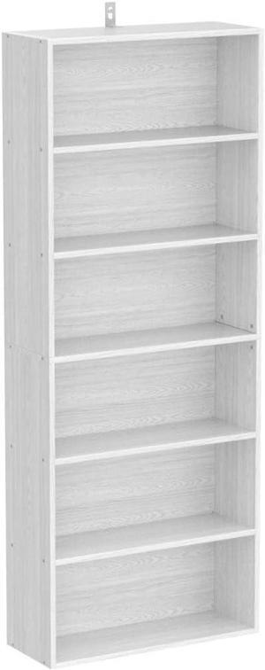 Bookshelves and Bookcases Floor Standing 6 Tier Display Storage Shelves 70in Tall Bookcase Home Decor Furniture for Home Office, Living Room, Bed Room White
