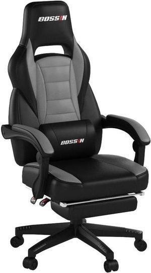 Gaming Chair with Massage, Ergonomic Heavy Duty Design with Footrest and Lumbar Support, Large Size Cushion High Back Office Chair, Big and Tall Gaming Computer Chair for Kids