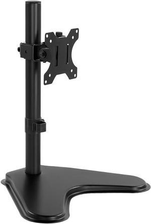 Single Computer Monitor Stand Metal Base Free Standing Desk Vesa Mount for 13 inch to 32 inch Screen Height Adjustable Monitor Mount Full Motion Swivel Vesa 75*75mm/100*100mm Hold up 17.6Lbs