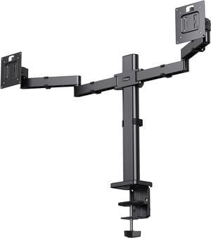 Dual Monitor Desk Mount, Upgraded Dual Screen Monitor Mount Stand for 2 Monitors Up to 32 inch, Heavy Sturdy Dual Monitor Stand with Tiered Arms for Extra Height, Holds Up to 22 lbs per Arm