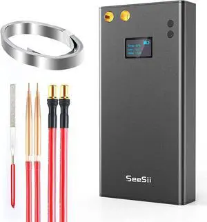 Portable Spot Welder with LCD Screen, Seesii 80 Gears Adjustable Mini DIY Battery Spot Welder for Battery Plate Welding, Built-in 7500ma-h Battery, Nickel Strip & USB Charging Cable