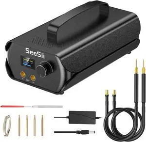 Spot Welder, Seesii Farad Capacitor Battery Spot Welder 3000F 120 Gears Adjustable Capacitor Energy Storage Portable Spot Welder, Support 0.1-0.3mm Nickel Strip Spot Welding for Battery Pack Making