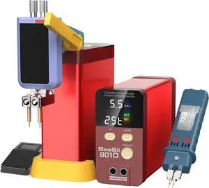 SeeSii Spot Welder, 12KW Capacitor Energy Storage Pulse Battery Spot Welder with 73B Welding Pen, Support 2 Welding Modes Enhanced 0.1-0.3mm Nickel Strip for DIY & Industrial Spot Welding