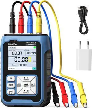 Seesii Upgraded Signal Generator, 4-20mA 0-24V Adjustable Analog Current Voltage Generator Simulator with Real-time Curve, Historical Record, Multiple Signal Programmable Function Generator