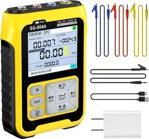 Signal Generator, 4-20mA 0-24V Adjustable Analog Current Voltage Generator Simulator with Real-time Curve,Historical Record, Resistance Pressure Generator Calibrator