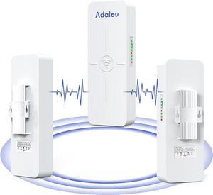(3 Pack) Wireless Bridge with 2 1Gbs Ports,Point to 2 Point High Speed WiFi Bridge, AdaLov CPE881 Wireless Bridges,5km Long Range Outdoor CPE with 14dBi High Gain Antenna for Network Extend