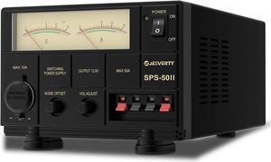 Universal Compact Bench Power Supply- 50 Amp Regulated Home Lab Benchtop AC-to-DC Converter 13.8 Volt/9-15Volt, Cooling Fan, Screw Type Terminals - Jesverty SPS-50II