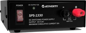 Universal Compact Bench Power Supply - 30 Amp Regulated Home Lab Benchtop AC-to-DC Converter for CB/HAM/Amateur Radio with 13.8V Fixed OutputScrew-Type Terminals, Cooling Fan - SPS-1330