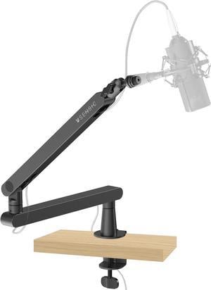 Low Profile Microphone Boom Arm, 360° Rotatable Mic Stand, Low Profile Microphone arm for streaming with Built-in Cable Management, Professional Microphone Holder, Mic Boom Arm Black
