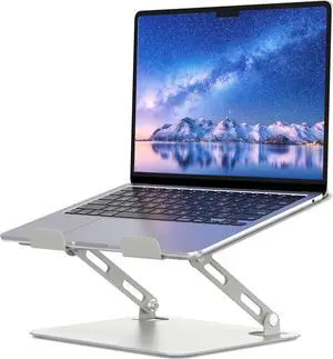 Laptop Stand for Desk, Portable Adjustable Laptop Riser, Ergonomic Design Computer Holder, Metal Laptop Mount Elevator Compatible with 10 to 15.6 Inches PC Computer, Grey