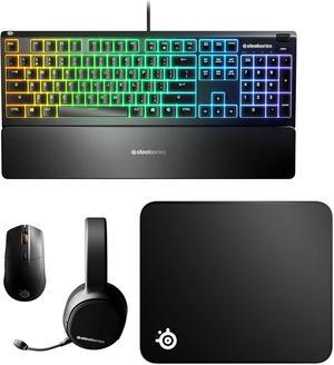 SteelSeries Ultimate Gaming Keyboard Headset Mouse Mousepad Bundle - 4 IN 1 Set