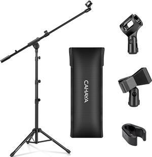 Tripod Microphone Stand Boom Arm Floor Mic Stand with Carrying Bag and 2 Mic Clips for Singing Performance Wedding Stage and Mic Mount CY0239