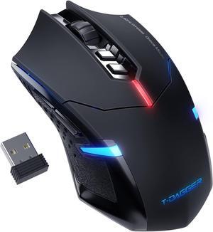 Wireless Gaming Mouse- USB Cordless PC Accessories Computer Mice with LED Backlit, Ergonomic Gamer Laptop Mouse with 7 Silent Buttons, 5 Adjustable DPI Plug & Play for PC