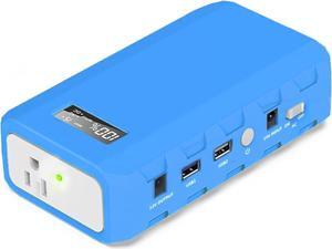 88.8Wh|65Watts Portable Laptop Charger with AC Outlet, A Super Travel Portable Battery Pack & Power Bank for HP, Notebooks, MacBook, Laptops Blue
