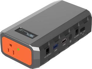 88.8Wh|65Watts Portable Laptop Charger with AC Outlet, A Super Travel Portable Battery Pack & Power Bank for HP, Notebooks, MacBook, Laptops Grey