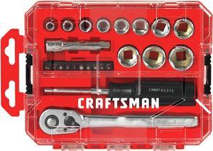 CRAFTSMAN Socket Set, Nano SAE, 3/8" Drive, 24Piece