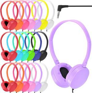 Kids Headphones Bulk 18 Pack for Classroom School Students Teens Children Gift and Adult, Wholesale Wired Adjustable Headphones for Classroom Earphones(Multi Color)