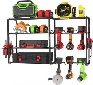 Power Tool Organizer, 5 Layers 6 Drill Rack Heavy Duty Tool Shelf,Garage Organization and Storage Shelves,Compact Tool Rack Christmas Gift for Men Dad Father's Day