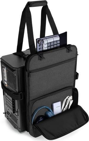 PC Tower Carrying Strap with Handle, Desktop Carrying Case with Pockets for Keyboard, Cable and Computer Accessories, Ideal for Transporting On The Go (Patented Design)