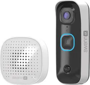 Swann Buddy4K UHD Wireless Video Doorbell & Chime | No Monthly Fee | Ultra-Wide 165° View | Smart Analytics | 2-Way Audio | Night Vision | Easy Installation | Indoor & Outdoor Surveillance
