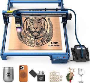 Laser Engraver with Air Assist, 10W Laser Cutter 0.06 * 0.06mm Accuracy Laser Engraving Machine, 935 * 905mm Extendable Working Area 10X Lifespan Laser Engraver for Wood and Metal