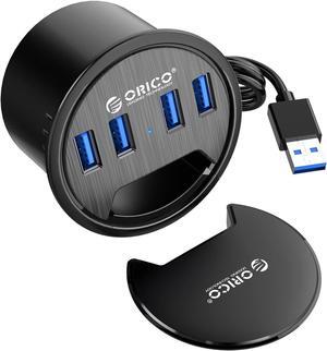 Desk Grommet, 4 Port USB 3.0 Hub, 5Gbps Data Transmission with 4.9ft Cord for Diameter 2.36" or 60MM Hole, Office Accessories, for PC, Flash Drive, HDD Enclosure and Other USB Devices