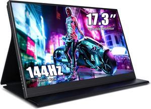 Portable Monitor 17.3 Inch 144Hz 1080P FHD Gaming Monitor USB-C HDMI Computer Display HDR IPS Laptop Screen Extender with Smart Cover/Speakers for Laptop PC Mac Phone PS3 4/5 Xbox