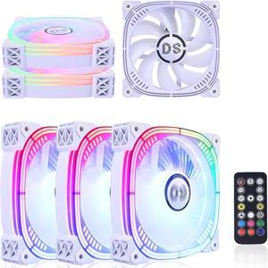 Addressable RGB 120MM LED Fans with Controller for White PC Case, White CPU Cooler, White Radiators System (RGB Fans 6 Pack, 8th hub Box, G Series)