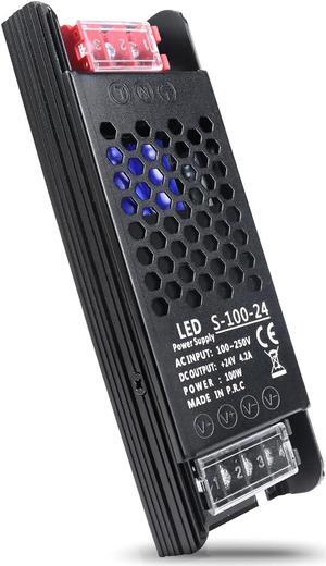 24V Power Supply, 4.2A 100W Universal Regulated Switching Power Supply Adapter, 100-250V AC to 24V DC Converter Transformer, LED Driver for LED Strip Lighting Project 3D Printer CCTV Radio Pump