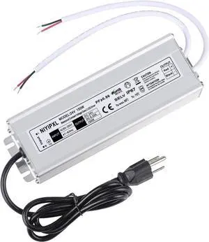 LED Driver 150 Watts 24V DC Low Voltage Transformer, Waterproof IP67 LED Power Supply, Adapter with 3-Prong Plug 3.3 Feet Cable for Any 24V DC led Lights, Computer Project, Outdoor Light