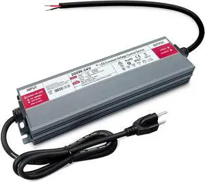 LED Driver 200 Watts 24V DC Low Voltage Transformer Waterproof IP67 Power Supply Transformer Adapter AC 100V-120V to 24V DC, LED Power Supply for Indoor Outdoor LED Lighting