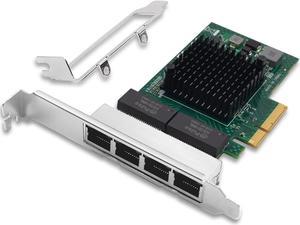 Gigabit Network Card with BCM5719 Chip, 1GB PCI-E NIC Compare to BCM5719-4P, Quad RJ45 Port PCI Express X4 Ethernet Adapter Support Windows/Windows Server/Linux/Freebsd/VMware ESXi