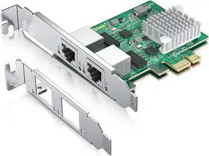 2.5GBase-T PCI Express Network Adapter, with Realtek RTL8125BG Controller, Dual RJ-45 Port, PCIe 2.1 x1, Support Windows/Windows Server/Ubuntu/Centos/Debian/Linux/Vmware
