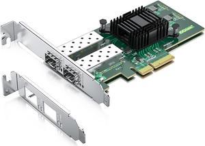 Gigabit Dual Port NIC with Intel I350 Controller, 1.25G Ethernet Server Adapter Network Card, SFP Port, PCIe 2.1 X4, Compare to Intel I350-DA2, Support Windows Server/Linux/Freebsd/VMware