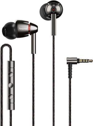 1MORE Quad Driver in-Ear Earphones Hi-Res High Fidelity Headphones Warm Bass, Spacious Reproduction, High Resolution, Mic in-Line Remote Smartphones/PC/Tablet - Silver/Gray