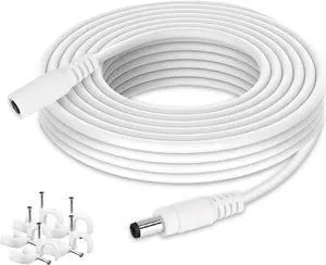 Power Extension Cable 16.5ft 2.1mm x 5.5mm Compatible with 12V DC Adapter Cord for CCTV Security Camera IP Camera Standalone DVR(16.5ft DC5.5mm Plug )