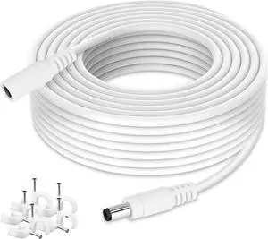 DC Power Extension Cable 33ft 2.1mm x 5.5mm Compatible with 12v Power Adapter Extension Cable for CCTV Security Camera IP Wifi Camera Standalone DVR (33ft,5.5mm Plug)