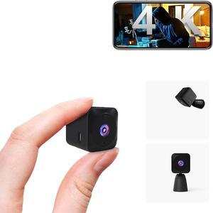 Mini Camera for Home 4K HD Indoor Battery Mini Cameras Wireless WiFi Security Camera Pet Camera APP Control Smallest Surveillance Camera for Room Nanny Cam with Motion Detection Night Vision
