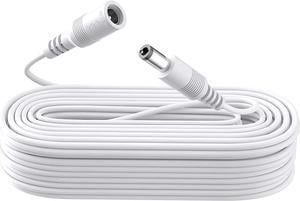 33ft Power Extension Cable, 10M 2.1mm x 5.5mm, Compatible with 12V DC Adapter Cord or Wall Charger for CCTV Security Camera, IP Camera, and More. White