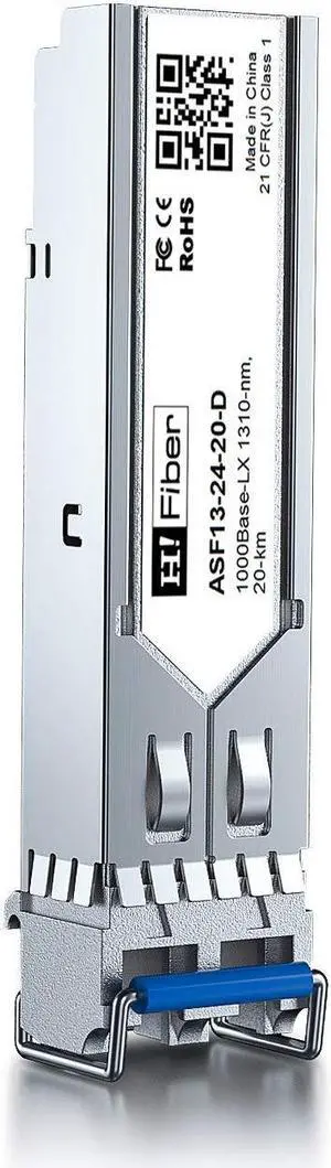 1.25G Single Mode SFP LC Module, 1000Base-LX/LH Fiber Transceiver for Cisco GLC-LH-SMD, Meraki, Ubiquit UniFi, Mikrotik, Intel, Netgear, D-Link and More (SMF,1310nm,20km,DDM)