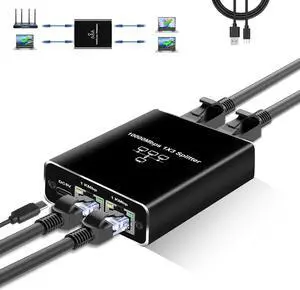 Gigabit Ethernet Splitter 1 to 3, NEWCARE 1000Mbps Ethernet Cable Splitte Extend Network(3 Devices Simultaneous Networking), Ethernet Splitter High Speed with USB Power Cable for Cat5/5e/6/7/8 Cable