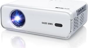Eazze D1 Smart Projector with WiFi and Bluetooth, Netflix-Officially-Licensed, Auto Focus & Keystone, DoIby Audio, Zoom, Native 1080P Movie, Portable Outdoor Mini Projector, White