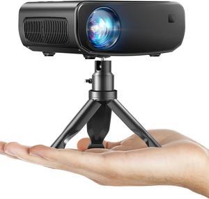WiFi Projector for iPhone, 2024 Upgraded Mini Projector with Tripod & Carry Bag, Full HD 1080P Supported, 200" Display Portable Projector, Compatible with iOS/Android/Windows/TV Stick/HDMI/USB